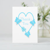 Carte De Remerciements Papillon bleu couleur Mariage de conception cardia (Debout devant)