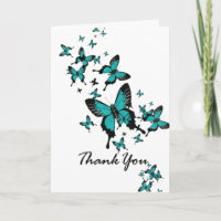 Papillon bleu sarcelle Écriture Toute occasion