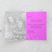 Carte De Remerciements Papillon de mariage rose violet bleu (Intérieur)