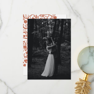 Carte De Remerciements Papillon floral Jardin Terracotta Mariage Photo