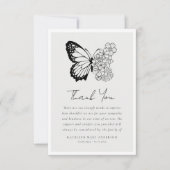 Carte De Remerciements Papillon floral Sympathy funérailles (Devant)