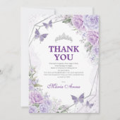 Carte de remerciements papillon Lilac Silver Quinc (Devant)