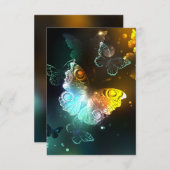 Carte De Remerciements Papillon lumineux et papillons de nuit (Devant / Derrière)