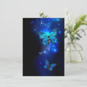 Carte De Remerciements Papillon Morpho sur fond sombre (Debout devant)