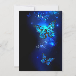 Carte De Remerciements Papillon Morpho sur fond sombre