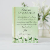 Carte De Remerciements Papillon vert sur vert clair - (Debout devant)