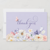 Carte De Remerciements Papillon Violet (Devant)