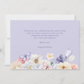 Carte De Remerciements Papillon Violet (Dos)