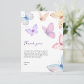 Carte De Remerciements Papillons 1er anniversaire Mignonne manuscrite (Debout devant)