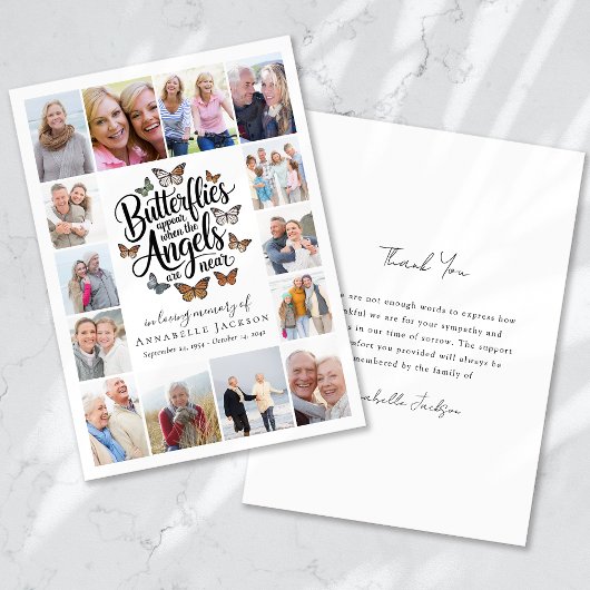 Carte De Remerciements Papillons Angels Collage Photo