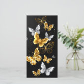 Carte De Remerciements Papillons blancs et dorés (Debout devant)