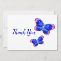 Papillons bleus et roses
