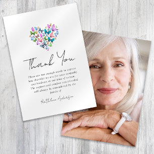 Carte De Remerciements Papillons Coeur Photo Sympathie Funérailles