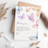 Carte De Remerciements Papillons Elégante aquarelle Douche nuptiale