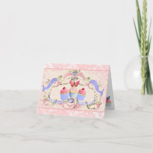 Carte De Remerciements Papillons et Cupcakes