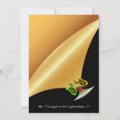 Carte De Remerciements Papillons et Roses Anniversaire pointe V dorée (Dos)