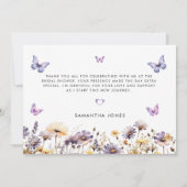 Carte De Remerciements Papillons Modernes  Fête de Mariage Florale (Dos)