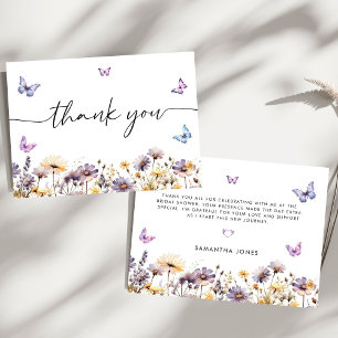Carte De Remerciements Papillons modernes Fête des mariées florale