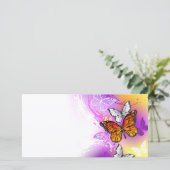 Carte De Remerciements Papillons Monarque sur Arrière - plan pourpre (Debout devant)