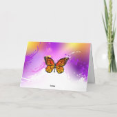 Carte De Remerciements Papillons monarques sur fond violet (Dos)