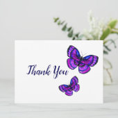 Carte De Remerciements Papillons pourpres (Debout devant)