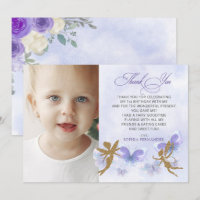 Papillons Purple Gold Fairy Premier anniversaire