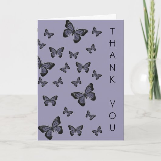 Carte De Remerciements Papillons Violets (Devant)