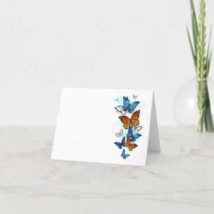 Carte De Remerciements Papillons volants Morpho et Monarch