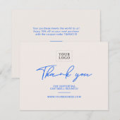 Carte De Remerciements Paquet de remerciement pour entreprise de lettrage (Devant / Derrière)