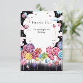 Carte De Remerciements Paradis des Enfants Anniversaire Candyland (Debout devant)