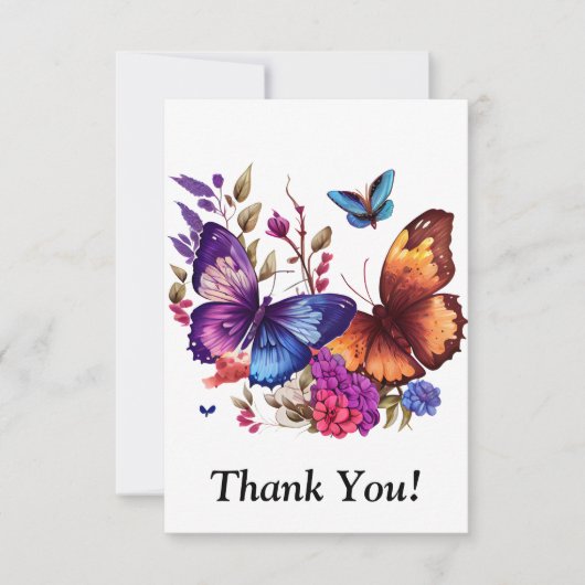 Carte De Remerciements Paradis papillon (Devant)