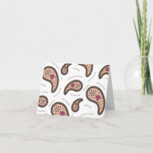Carte De Remerciements Paramecia Paisley Biologie Personnalisable Blanc