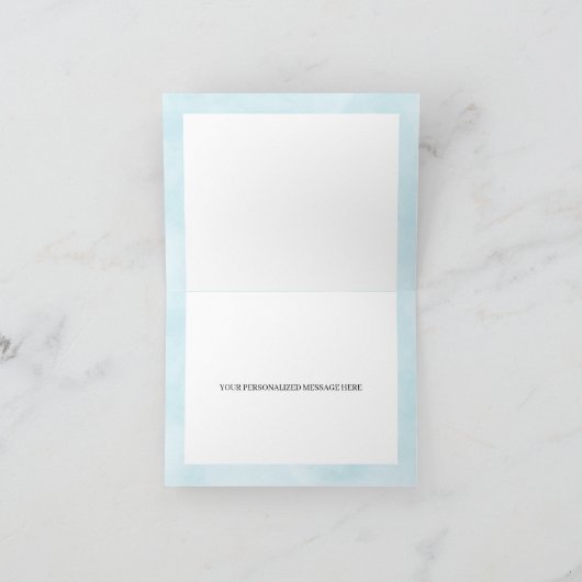 Carte de remerciements parapluie bleu (Intérieur)