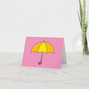 Carte De Remerciements Parapluie Jaune