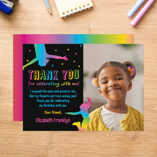 Carte De Remerciements Parc de trampoline Rainbow Fête d'anniversaire enf