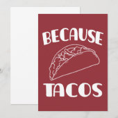 Carte De Remerciements Parce que Tacos (Devant / Derrière)