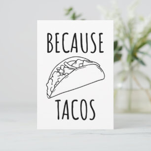 Carte De Remerciements Parce que Tacos