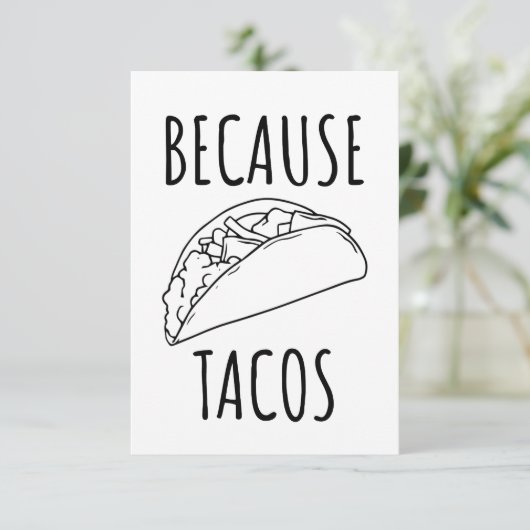 Carte De Remerciements Parce que Tacos (Debout devant)