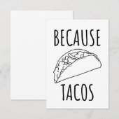 Carte De Remerciements Parce que Tacos (Devant / Derrière)