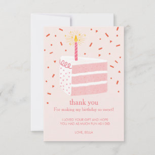 Carte De Remerciements Parcelle de plat de gâteau d'anniversaire