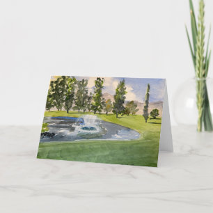 Carte De Remerciements Parcours de golf Brookside No. 17 Aquarelle