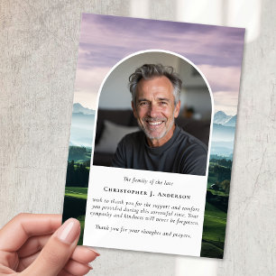 Carte De Remerciements Parcours de golf Photo Sympathy Funeral Memorial