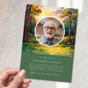 Carte De Remerciements Parcours de golf Photo Sympathy Funeral Memorial
