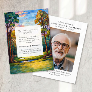 Carte De Remerciements Parcours de golf Photo Sympathy Funeral Memorial