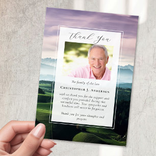 Carte De Remerciements Parcours de golf Photo Sympathy Funeral Memorial