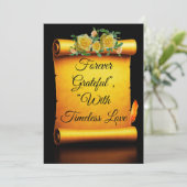 Carte De Remerciements "Parcours De Gratitude D'Or, Un Anniversaire Intem (Debout devant)