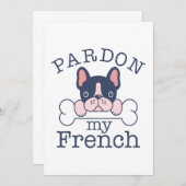 Carte De Remerciements Pardon de mon français (Devant / Derrière)