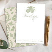 Carte De Remerciements Parfait Mariage de Poire | Remerciements Vert Saug