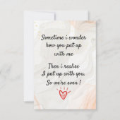 Carte De Remerciements Parfois, Je Me Demande Comment Tu Te Composes Avec (Devant)