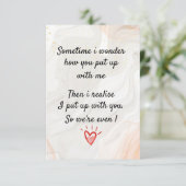 Carte De Remerciements Parfois, Je Me Demande Comment Tu Te Composes Avec (Debout devant)